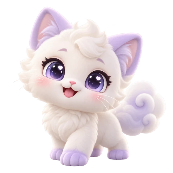 白色云朵猫伙伴